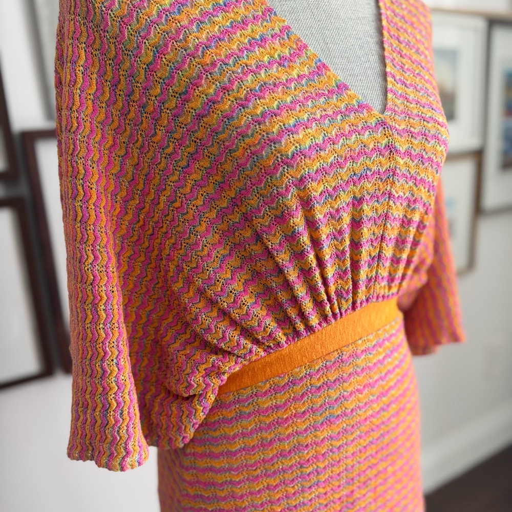 Mango Multicolor Zigzag Midi Dress